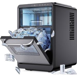 image:imageSilonn Crescent Ice Maker Countertop Slow Melting amp CrystalClear Ice SelfCleaning Ice Machine with Adjustable Ice Thickness amp Timer Function 16 Pcs in 15 Mins 2000 Pcs per Day