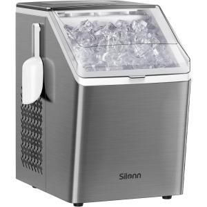image:imageSilonn Ice Makers Countertop 44lbs Per Day 2 Ways to Add Water Auto SelfCleaning Stainless Steel Ice Machine for Home Office Bar PartyStainless Steelcube