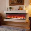 image:imageSilonn 3Sided Smart 50 Electric Fireplace Alexa amp App Control Fireplace with 15 Flame Colors Electric Fireplace Inserts Logs 5110 BTU Heat Output Realistic Flame and Sound3Sided Fireplace