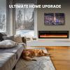 image:imageSilonn 3Sided Smart 50 Electric Fireplace Alexa amp App Control Fireplace with 15 Flame Colors Electric Fireplace Inserts Logs 5110 BTU Heat Output Realistic Flame and Sound50 Inch