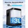 image:imageSilonn Nugget Ice Maker Countertop with 3L Detachable Water Tank 40 lbs24H Soft Chewable Ice Self Cleaning Ice Machine with Timer Function Pebble Ice Maker for Kitchen Party and Office