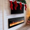 image:imageSilonn 3Sided Smart 50 Electric Fireplace Alexa amp App Control Fireplace with 15 Flame Colors Electric Fireplace Inserts Logs 5110 BTU Heat Output Realistic Flame and Sound60 Inch