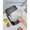 image:imageSilonn Ice Maker Countertop Stainless Steel Portable Ice Machine with Carry Handle SelfCleaning Ice Makers with Basket and Scoop 9 Cubes in 6 Mins 26 lbs per DayBlack