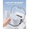 image:imageSilonn Ice Maker Countertop Stainless Steel Portable Ice Machine with Carry Handle SelfCleaning Ice Makers with Basket and Scoop 9 Cubes in 6 Mins 26 lbs per DayMoonlight White