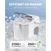 image:imageSilonn Ice Maker Countertop Stainless Steel Portable Ice Machine with Carry Handle SelfCleaning Ice Makers with Basket and Scoop 9 Cubes in 6 Mins 26 lbs per DayMoonlight White