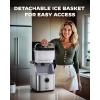 image:imageSilonn Ice Maker Countertop Stainless Steel Portable Ice Machine with Carry Handle SelfCleaning Ice Makers with Basket and Scoop 9 Cubes in 6 Mins 26 lbs per DayStainless SteelDetachable