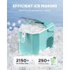 image:imageSilonn Ice Maker Countertop Stainless Steel Portable Ice Machine with Carry Handle SelfCleaning Ice Makers with Basket and Scoop 9 Cubes in 6 Mins 26 lbs per DayLight Green