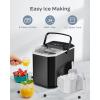 image:imageSilonn Ice Maker Countertop Stainless Steel Portable Ice Machine with Carry Handle SelfCleaning Ice Makers with Basket and Scoop 9 Cubes in 6 Mins 26 lbs per DayBlack