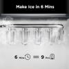 image:imageSilonn Ice Makers Countertop 9 Cubes Ready in 6 Mins 26lbs in 24Hrs SelfCleaning Ice Machine with Ice Scoop and Basket 2 Sizes of Bullet Ice for Home Kitchen Office Bar PartyBlack with Ice Basket Handle