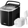 image:imageSilonn Ice Maker Countertop Stainless Steel Portable Ice Machine with Carry Handle SelfCleaning Ice Makers with Basket and Scoop 9 Cubes in 6 Mins 26 lbs per DayInkBlack with Handle