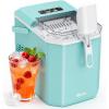 image:imageSilonn Ice Maker Countertop Stainless Steel Portable Ice Machine with Carry Handle SelfCleaning Ice Makers with Basket and Scoop 9 Cubes in 6 Mins 26 lbs per DayLight Green