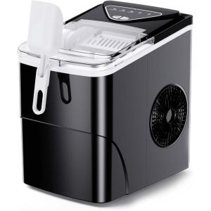 image:imageSilonn Ice Makers Countertop 9 Cubes Ready in 6 Mins 26lbs in 24Hrs SelfCleaning Ice Machine with Ice Scoop and Basket 2 Sizes of Bullet Ice for Home Kitchen Office Bar PartyBlack with Ice Basket Handle