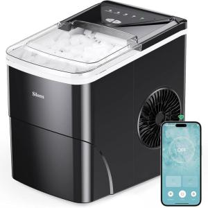 image:imageSilonn Ice Makers Countertop 9 Cubes Ready in 6 Mins 26lbs in 24Hrs SelfCleaning Ice Machine with Ice Scoop and Basket 2 Sizes of Bullet Ice for Home Kitchen Office Bar PartyBlackAPP