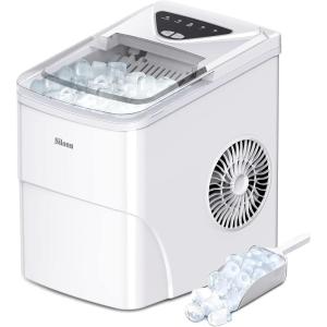 image:imageSilonn Ice Makers Countertop 9 Cubes Ready in 6 Mins 26lbs in 24Hrs SelfCleaning Ice Machine with Ice Scoop and Basket 2 Sizes of Bullet Ice for Home Kitchen Office Bar PartyWhite