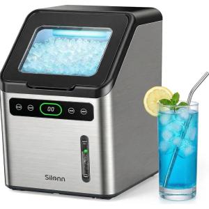 image:imageSilonn Portable 4Power Ice Maker  9 Cubes in 6 Mins 22lbsDay  12V24V Car amp 100240V AC SolarReady AutoClean Countertop Ice Machine for Camping RV Home amp Outdoor No Plumbing NeededChrome Stainless Steel