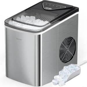 image:imageSilonn Portable 4Power Ice Maker  9 Cubes in 6 Mins 22lbsDay  12V24V Car amp 100240V AC SolarReady AutoClean Countertop Ice Machine for Camping RV Home amp Outdoor No Plumbing NeededStainless Steel