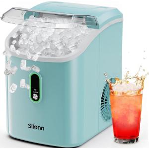 image:imageSilonn Portable 4Power Ice Maker  9 Cubes in 6 Mins 22lbsDay  12V24V Car amp 100240V AC SolarReady AutoClean Countertop Ice Machine for Camping RV Home amp Outdoor No Plumbing NeededCyan