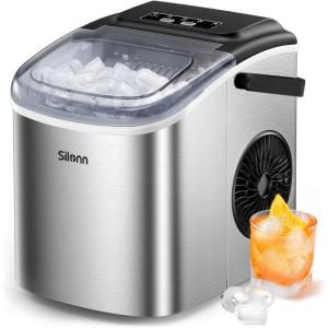 image:imageSilonn Nugget Ice Maker Countertop Pebble Ice Makers with Crushed Soft Chewable Ice 33lbs Per Day with Scoop Pellet Portable Ice Machines with AutoCleaning for Home Kitchen Office BlackGrey