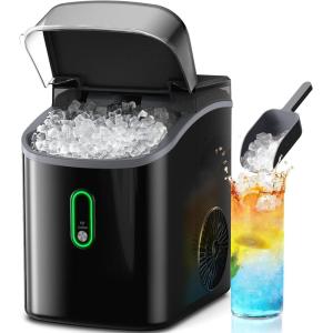 image:imageSilonn Nugget Ice Maker Countertop Pebble Ice Makers with Crushed Soft Chewable Ice 33lbs Per Day with Scoop Pellet Portable Ice Machines with AutoCleaning for Home Kitchen Office BlackGloss Black
