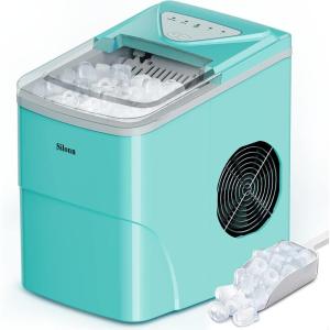 image:imageSilonn Nugget Ice Maker Countertop Pebble Ice Makers with Crushed Soft Chewable Ice 33lbs Per Day with Scoop Pellet Portable Ice Machines with AutoCleaning for Home Kitchen Office BlackGreen