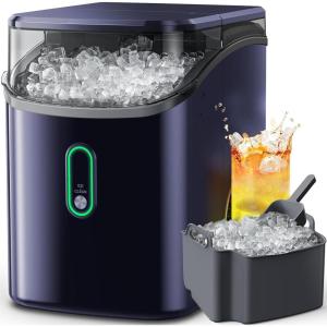 image:imageSilonn Nugget Ice Maker Countertop Pebble Ice Makers with Crushed Soft Chewable Ice 33lbs Per Day with Scoop Pellet Portable Ice Machines with AutoCleaning for Home Kitchen Office BlackBlue