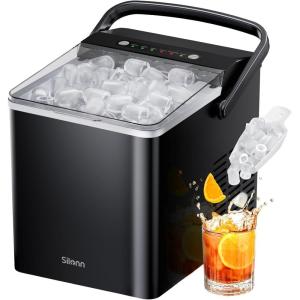 image:imageSilonn Stainless Steel Countertop Ice Maker 26 lbsDay Fast Ice Production in 6 Mins SelfCleaning Compact Ice Machine for Home Kitchen Office amp PartiesBlackPRO