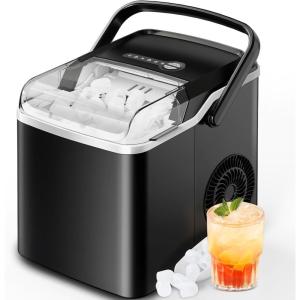 image:imageSilonn Stainless Steel Countertop Ice Maker 26 lbsDay Fast Ice Production in 6 Mins SelfCleaning Compact Ice Machine for Home Kitchen Office amp PartiesDark Black