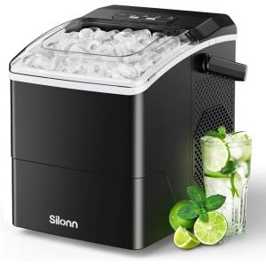 image:imageSilonn Stainless Steel Countertop Ice Maker 26 lbsDay Fast Ice Production in 6 Mins SelfCleaning Compact Ice Machine for Home Kitchen Office amp PartiesRock Black