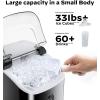 image:imageSilonn Nugget Ice Makers Countertop 38lbs24H Chewable Pellet Ice Machine with Self Cleaning Function Portable Pebble Ice Maker with Ice Scoop for Home Kitchen Office BlackBlacktransparent