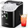 image:imageSilonn Nugget Ice Makers Countertop 38lbs24H Chewable Pellet Ice Machine with Self Cleaning Function Portable Pebble Ice Maker with Ice Scoop for Home Kitchen Office BlackBlackPRO