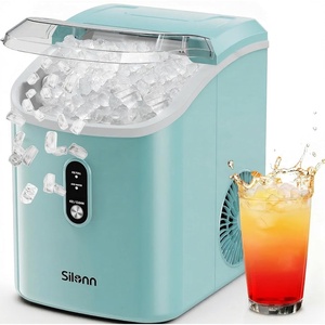 image:imageNugget Ice Maker Countertop Silonn Chewable Pellet Ice Machine with SelfCleanin Function 33lbs24H Portable Ice Makers for Home Kitchen Officce Stainless SteelMint