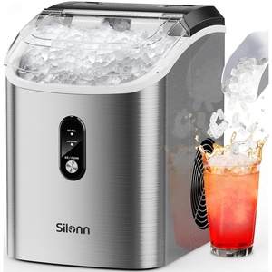 image:imageNugget Ice Maker Countertop Silonn Chewable Pellet Ice Machine with SelfCleanin Function 33lbs24H Portable Ice Makers for Home Kitchen Officce Stainless SteelSilverPRO