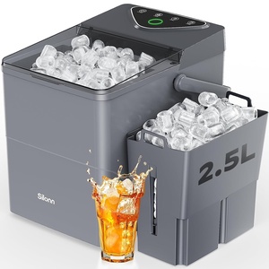 image:imageNugget Ice Maker Countertop Silonn Chewable Pellet Ice Machine with SelfCleanin Function 33lbs24H Portable Ice Makers for Home Kitchen Officce Stainless SteelGrey
