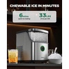 image:imageSilonn Ice Maker Coutertop  Portable Ice Cube Machine  20lbs of Bullet Ice per Day Makes Ice in 6 Minutes Stainless Steel with Visible Water Level Window Ideal for Kitchen Office and CampingStainless SteelDetachable