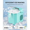 image:imageSilonn Ice Maker Coutertop  Portable Ice Cube Machine  20lbs of Bullet Ice per Day Makes Ice in 6 Minutes Stainless Steel with Visible Water Level Window Ideal for Kitchen Office and CampingGreen