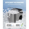 image:imageSilonn Ice Maker Coutertop  Portable Ice Cube Machine  20lbs of Bullet Ice per Day Makes Ice in 6 Minutes Stainless Steel with Visible Water Level Window Ideal for Kitchen Office and CampingSilvery