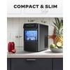 image:imageSilonn Ice Maker Coutertop  Portable Ice Cube Machine  20lbs of Bullet Ice per Day Makes Ice in 6 Minutes Stainless Steel with Visible Water Level Window Ideal for Kitchen Office and CampingLEDBlack20lbs