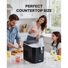 image:imageSilonn Ice Maker Coutertop  Portable Ice Cube Machine  20lbs of Bullet Ice per Day Makes Ice in 6 Minutes Stainless Steel with Visible Water Level Window Ideal for Kitchen Office and CampingInkBlack with Handle