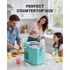 image:imageSilonn Ice Maker Coutertop  Portable Ice Cube Machine  20lbs of Bullet Ice per Day Makes Ice in 6 Minutes Stainless Steel with Visible Water Level Window Ideal for Kitchen Office and CampingLight Green