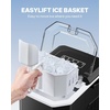 image:imageSilonn Ice Maker Coutertop  Portable Ice Cube Machine  20lbs of Bullet Ice per Day Makes Ice in 6 Minutes Stainless Steel with Visible Water Level Window Ideal for Kitchen Office and CampingInkBlack with Handle