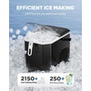 image:imageSilonn Ice Maker Coutertop  Portable Ice Cube Machine  20lbs of Bullet Ice per Day Makes Ice in 6 Minutes Stainless Steel with Visible Water Level Window Ideal for Kitchen Office and CampingInkBlack with Handle