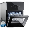image:imageSilonn Ice Maker Coutertop  Portable Ice Cube Machine  20lbs of Bullet Ice per Day Makes Ice in 6 Minutes Stainless Steel with Visible Water Level Window Ideal for Kitchen Office and CampingRock Black