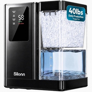 image:imageSilonn Countertop Nugget Ice Maker 40 Lbs Daily Ice Production with 3L Removable Water Tank SelfCleaning Pebble Ice Machine 12H Timer Quiet 40 dB Operation for Home Office amp PartiesPure Black