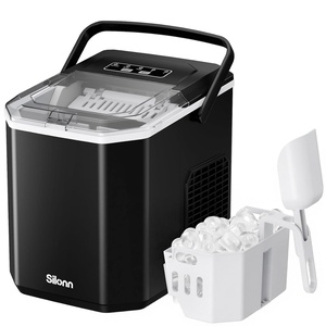 image:imageSilonn Nugget Ice Maker  Timer Ice Machine with SelfCleaning 45lbs per Day Pebble Ice Maker with Soft Chewable Ice OneClick Operation Ice Machine for Home Kitchen OfficeInkBlack with Handle