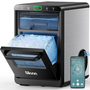 image:imageSilonn Nugget Ice Maker  Timer Ice Machine with SelfCleaning 45lbs per Day Pebble Ice Maker with Soft Chewable Ice OneClick Operation Ice Machine for Home Kitchen OfficeSilver With Wifi