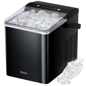 image:imageSilonn Nugget Ice Maker  Timer Ice Machine with SelfCleaning 45lbs per Day Pebble Ice Maker with Soft Chewable Ice OneClick Operation Ice Machine for Home Kitchen OfficeBlackIM35