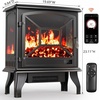 image:imageSilonn 22 Electric Fireplace Heater with 3D Flame Effect 5100 BTU1500 WDeep Black