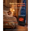 image:imageSilonn 22 Electric Fireplace Heater with 3D Flame Effect 5100 BTU1500 WSolid Black