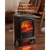 image:imageSilonn 22 Electric Fireplace Heater with 3D Flame Effect 5100 BTU1500 WSolid Black