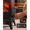 image:imageSilonn 22 Electric Fireplace Heater with 3D Flame Effect 5100 BTU1500 WSolid Black